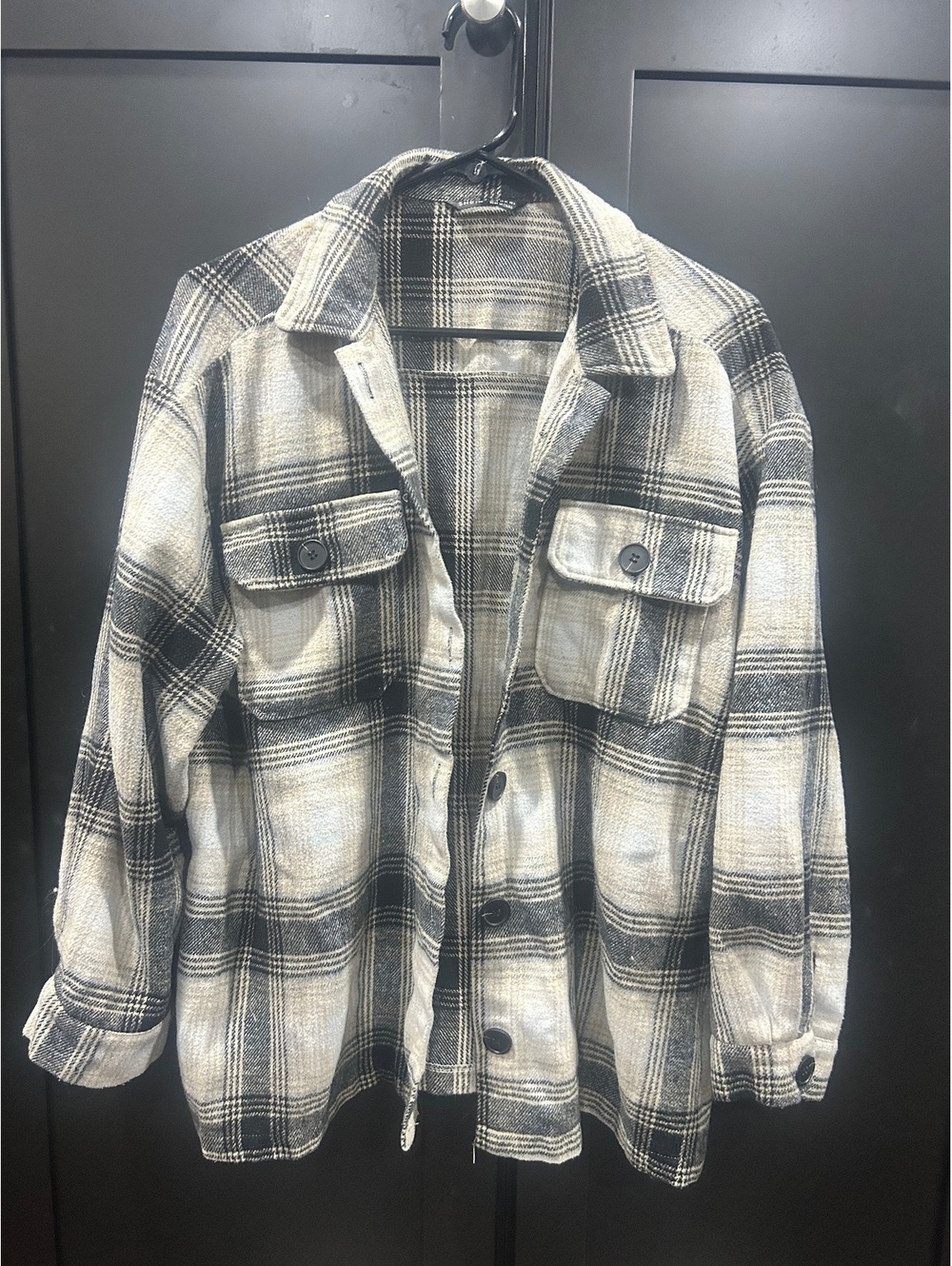 SHEIN Women’s Medium Plaid Button-Up Shirt Jacket